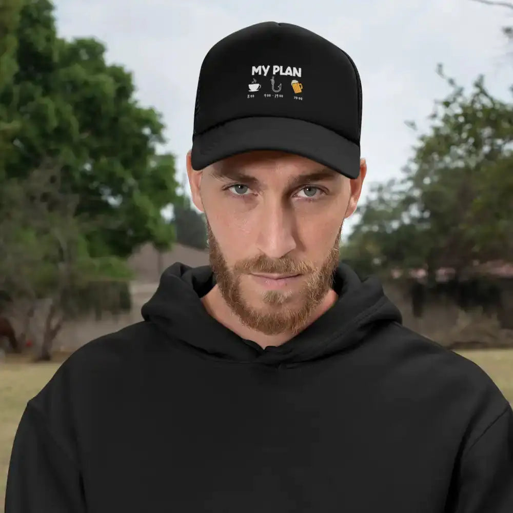 My Fishing Plan Embroidered Trucker Hat